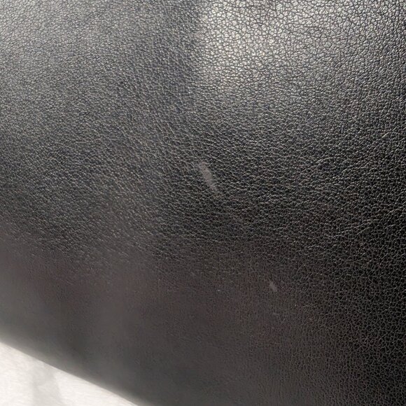 Black Large Tote Bag - Gold Hardware - NWOT - Black Soft Top Grain Leather - Picture 7 of 7